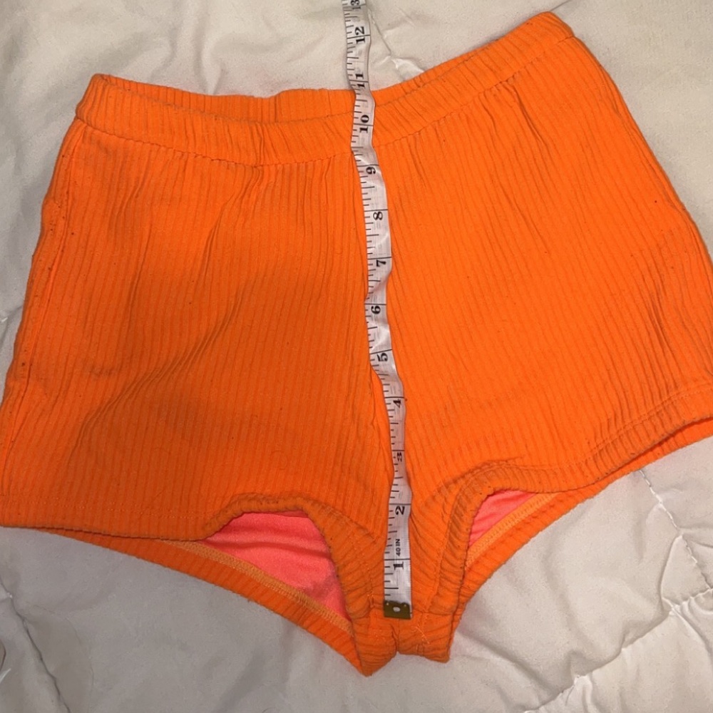 Orange Ribbed Triangl Swim Shorts - Picture 4 of 4